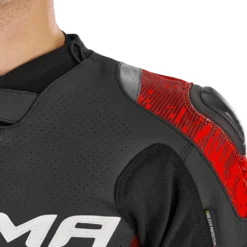 Kurtka skórzana SHIMA STR 2.0 RED czarny czerwony
