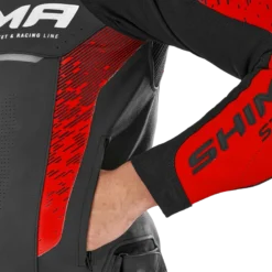 Kurtka skórzana SHIMA STR 2.0 RED czarny czerwony
