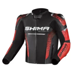Kurtka skórzana SHIMA STR 2.0 RED czarny czerwony