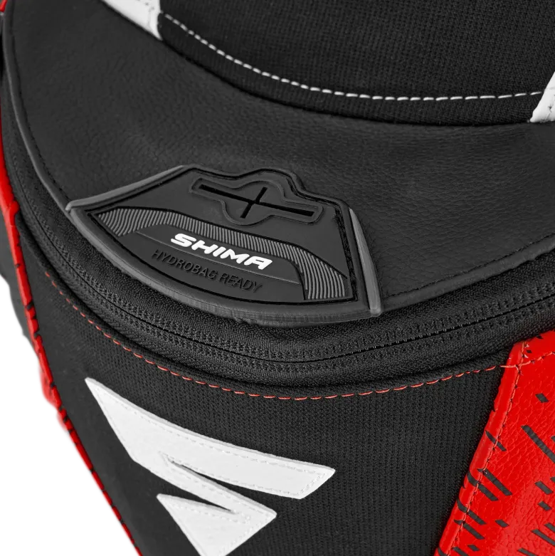 Kurtka skórzana SHIMA STR 2.0 RED FLUO czarny biały czerwony fluo