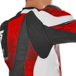 Kurtka skórzana SHIMA STR 2.0 RED FLUO czarny biały czerwony fluo