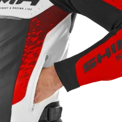 Kurtka skórzana SHIMA STR 2.0 RED FLUO czarny biały czerwony fluo