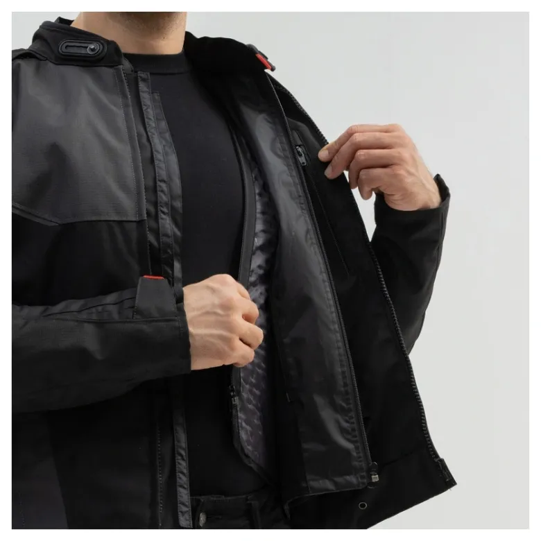 Kurtka tekstylna BROGER GRID BLACK/DARK GREY/RED czarny szary czerwony