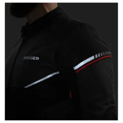 Kurtka tekstylna BROGER GRID BLACK/DARK GREY/RED czarny szary czerwony