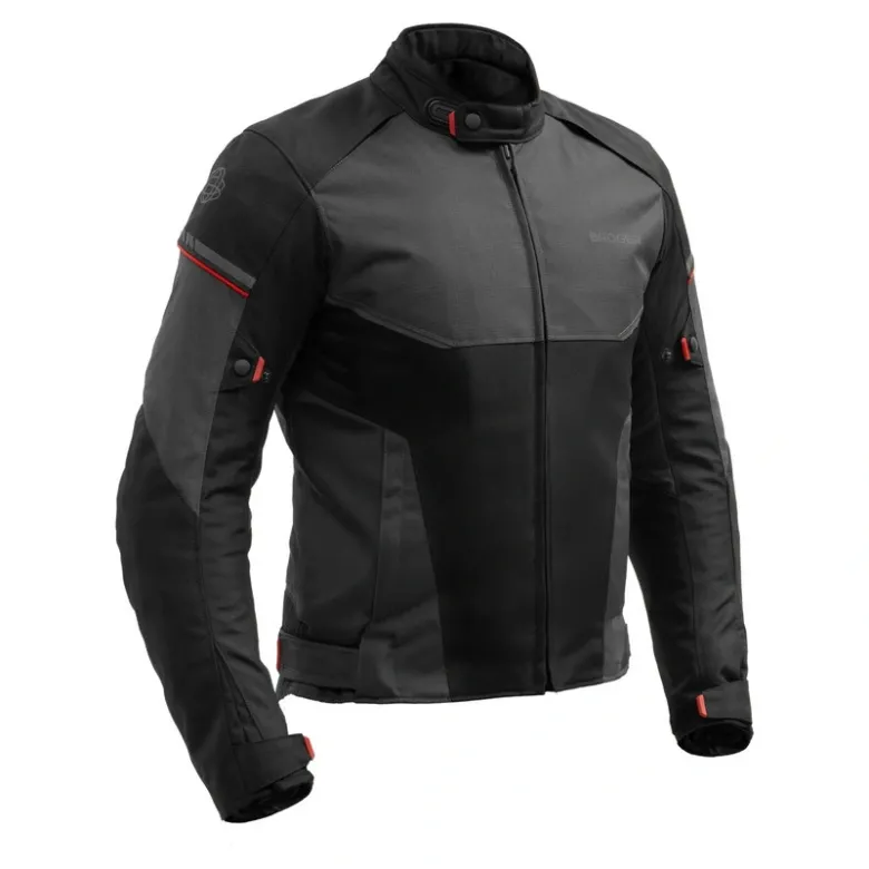 Kurtka tekstylna BROGER GRID BLACK/DARK GREY/RED czarny szary czerwony