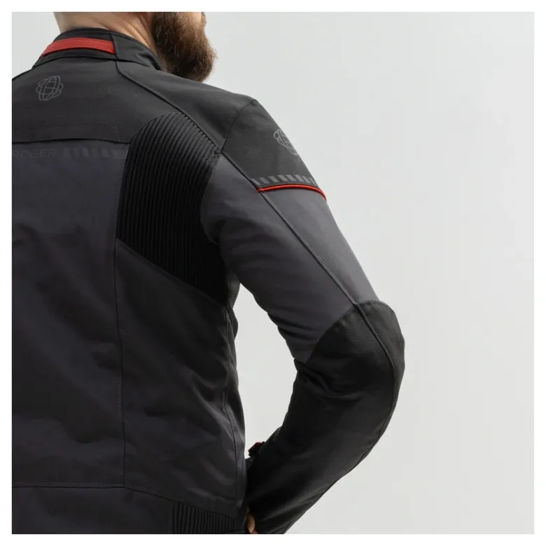 Kurtka tekstylna BROGER GRID BLACK/DARK GREY/RED czarny szary czerwony