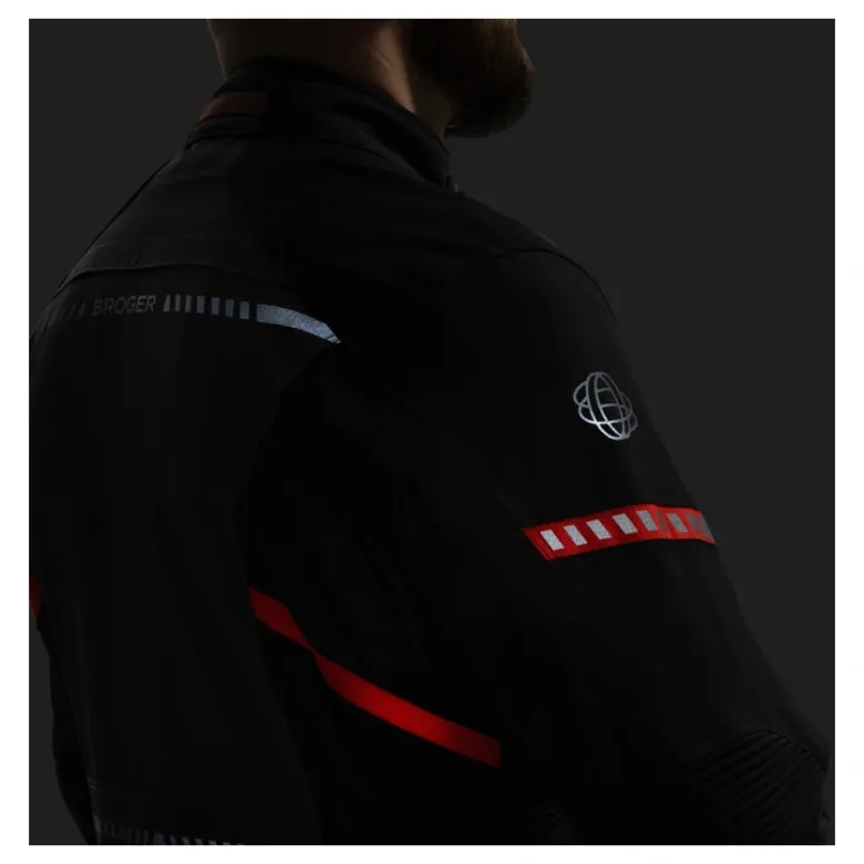 Kurtka tekstylna BROGER OVERLAND BLACK/DARK GREY/RED czarny szary czerwony