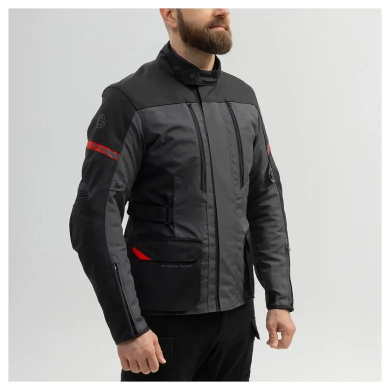 Kurtka tekstylna BROGER OVERLAND BLACK/DARK GREY/RED czarny szary czerwony