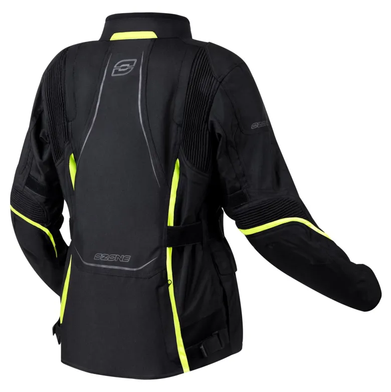 Kurtka tekstylna damska OZONE SAHARA LADY BLACK/FLO YELLOW czarny żółty fluo