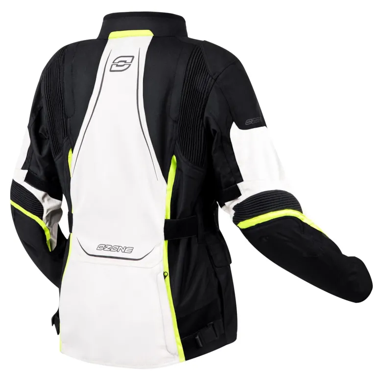 Kurtka tekstylna damska OZONE SAHARA LADY BLACK/GREY/FLO YELLOW szary żółty fluo czarny