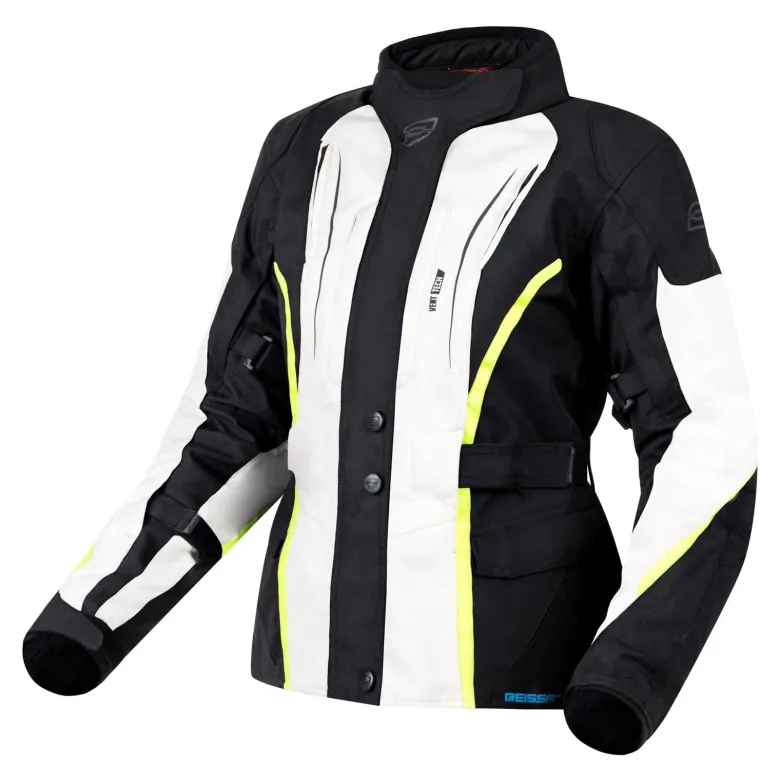 Kurtka tekstylna damska OZONE SAHARA LADY BLACK/GREY/FLO YELLOW szary żółty fluo czarny