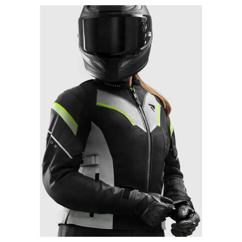 Kurtka tekstylna damska REBELHORN HIFLOW V LADY BLACK/GREY/FLUO YELLOW czarny szary żółty fluo