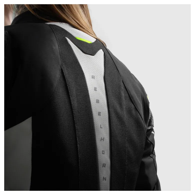 Kurtka tekstylna damska REBELHORN HIFLOW V LADY BLACK/GREY/FLUO YELLOW czarny szary żółty fluo