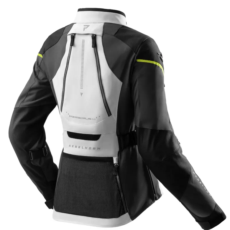 Kurtka tekstylna damska REBELHORN HARDY 3.0 LADY BLACK/GREY/FLUO YELLOW czarny szary żółty fluo