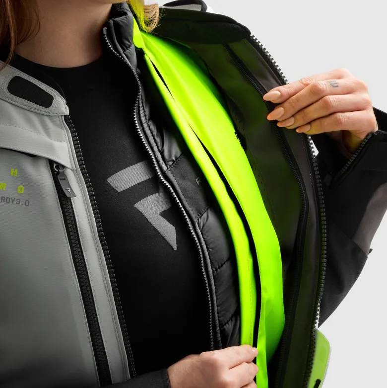 Kurtka tekstylna damska REBELHORN HARDY 3.0 LADY BLACK/GREY/FLUO YELLOW czarny szary żółty fluo