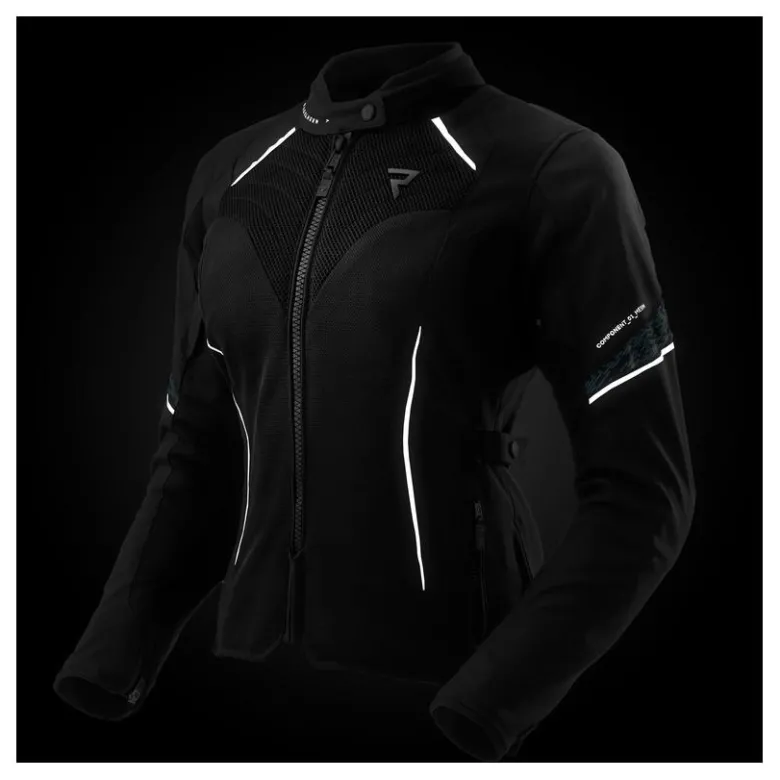 Kurtka tekstylna damska REBELHORN JAX LADY BLACK/BLUE LAGOON czarny niebieski