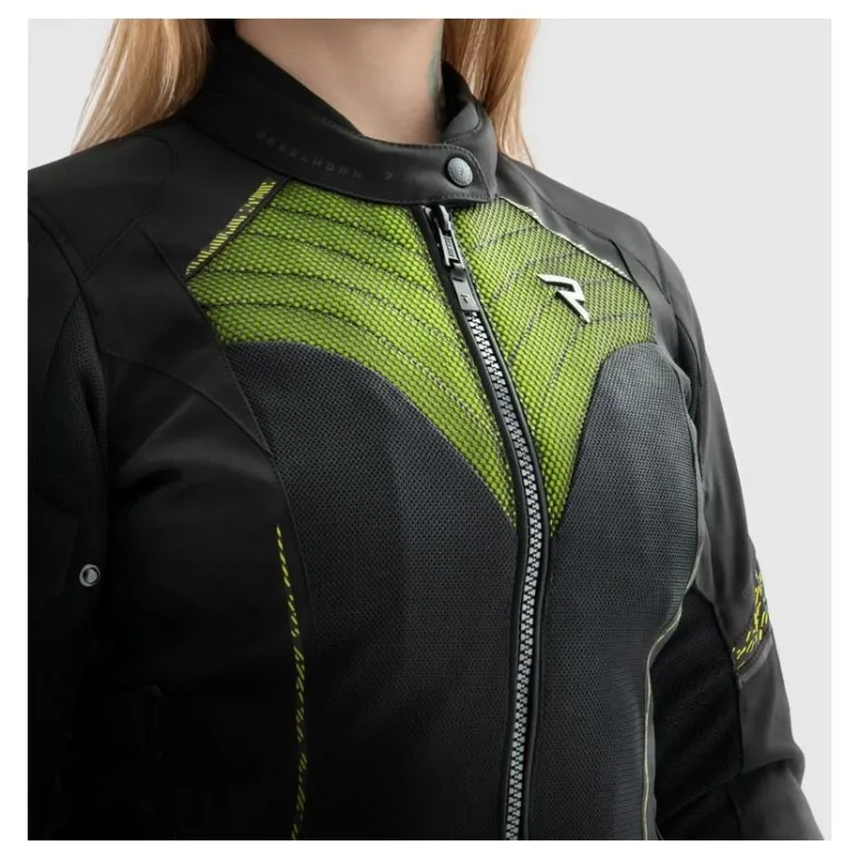 Kurtka tekstylna damska REBELHORN JAX LADY BLACK/FLUO YELLOW czarny żółty fluo