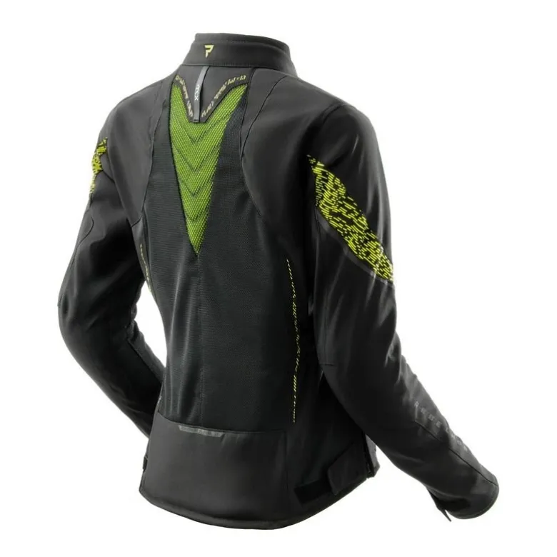 Kurtka tekstylna damska REBELHORN JAX LADY BLACK/FLUO YELLOW czarny żółty fluo