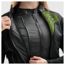 Kurtka tekstylna damska REBELHORN JAX LADY BLACK/FLUO YELLOW czarny żółty fluo