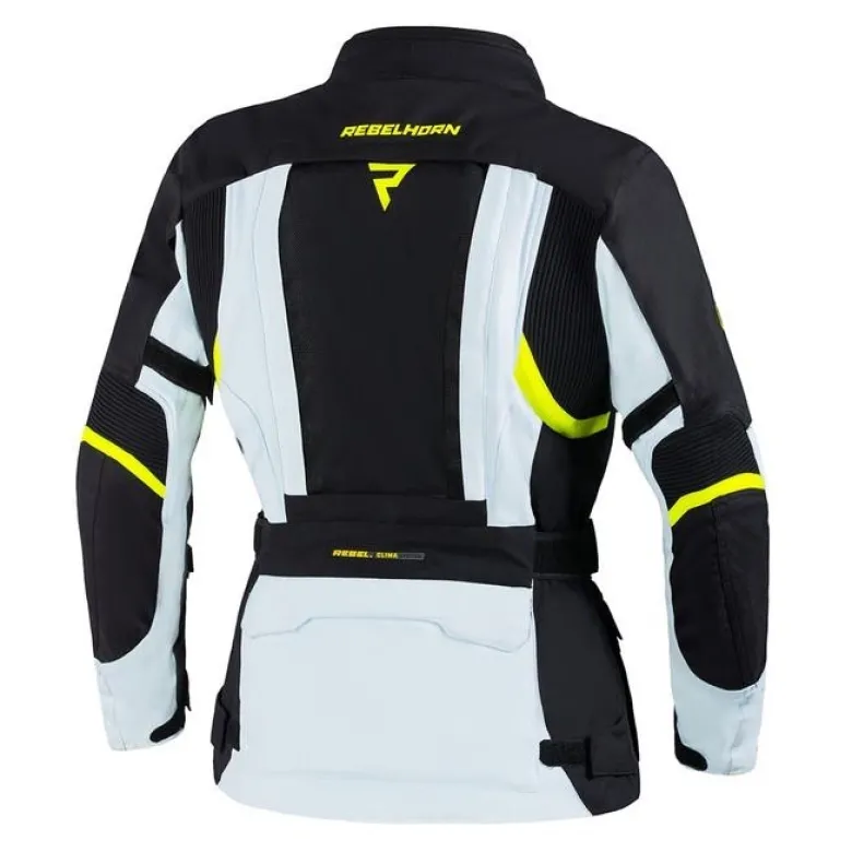 Kurtka tekstylna damska REBELHORN HARDY II LADY GREY/BLACK/FLO YELLOW czarny szary żółty fluo