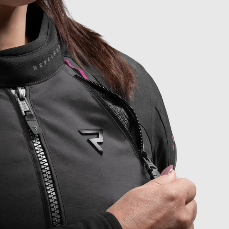 Kurtka tekstylna damska REBELHORN SWIFT LADY BLACK/DARK GREY/PINK czarny szary różowy