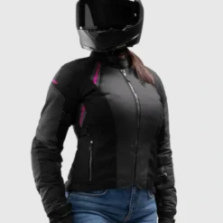 Kurtka tekstylna damska REBELHORN SWIFT LADY BLACK/DARK GREY/PINK czarny szary różowy
