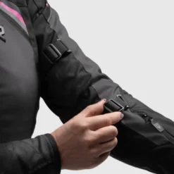 Kurtka tekstylna damska REBELHORN SWIFT LADY BLACK/DARK GREY/PINK czarny szary różowy