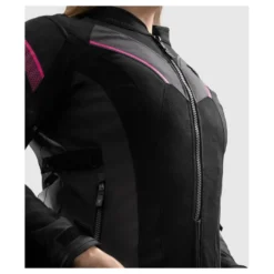 Kurtka tekstylna damska REBELHORN HIFLOW V LADY BLACK/GREY/FLUO PINK czarny szary różowy