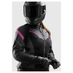 Kurtka tekstylna damska REBELHORN HIFLOW V LADY BLACK/GREY/FLUO PINK czarny szary różowy