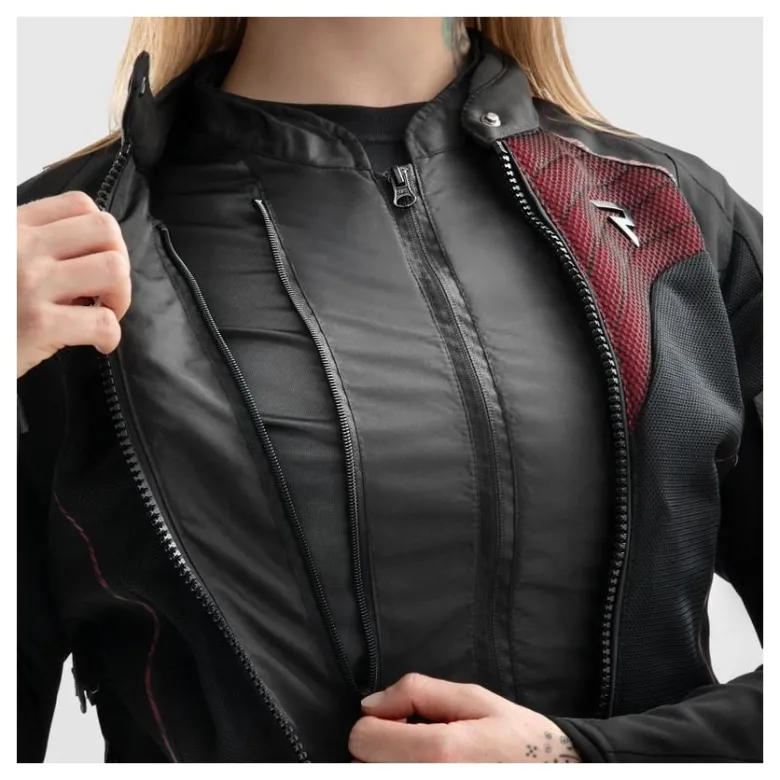 Kurtka tekstylna damska REBELHORN JAX LADY BLACK/RED czarny czerwony