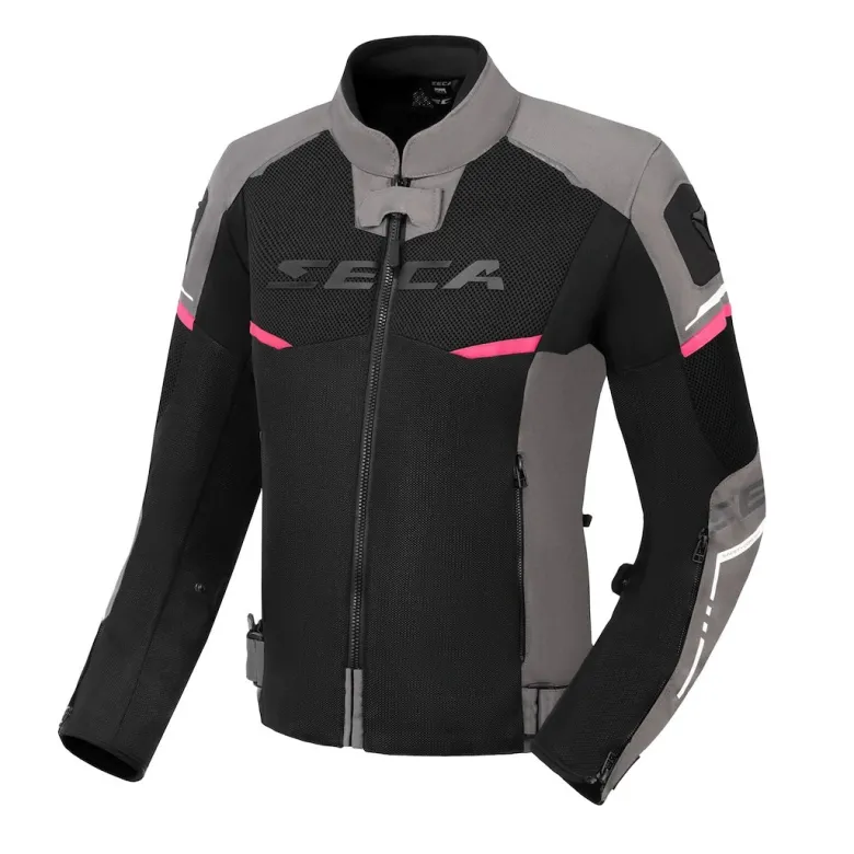 Kurtka tekstylna damska SECA AIRFLOW III LADY FUCHSIA czarny różowy