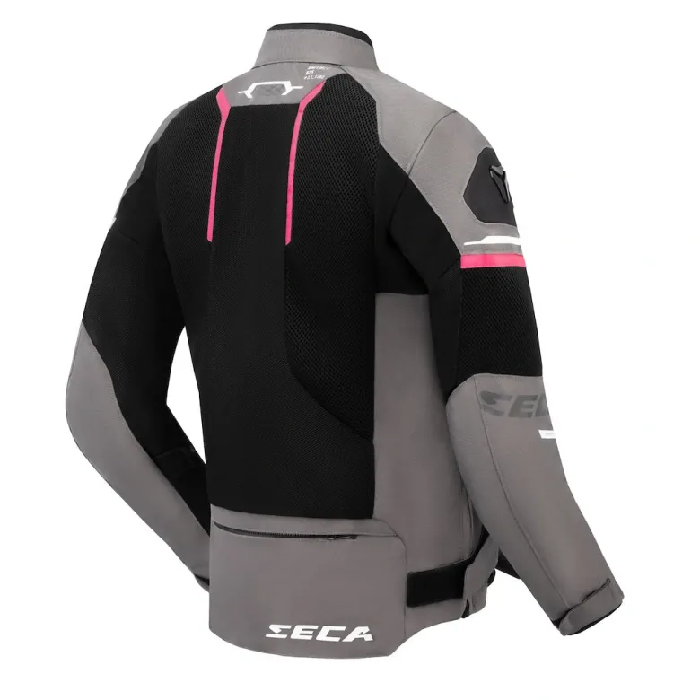 Kurtka tekstylna damska SECA AIRFLOW III LADY FUCHSIA czarny różowy