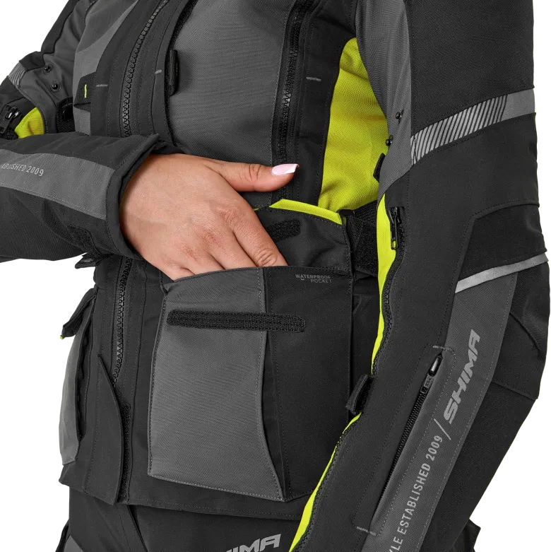 Kurtka tekstylna damska SHIMA HERO 2.0 LADY FLUO czarny szary żółty fluo