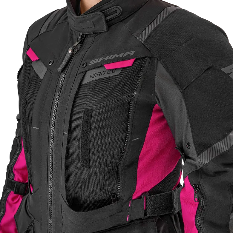 Kurtka tekstylna damska SHIMA HERO 2.0 LADY PINK czarny szary różowy