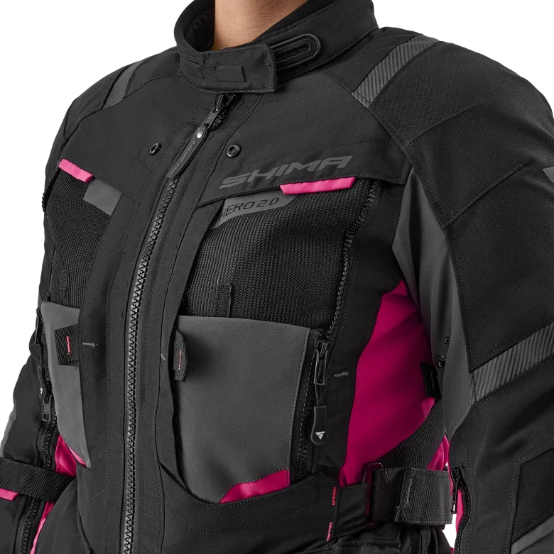 Kurtka tekstylna damska SHIMA HERO 2.0 LADY PINK czarny szary różowy