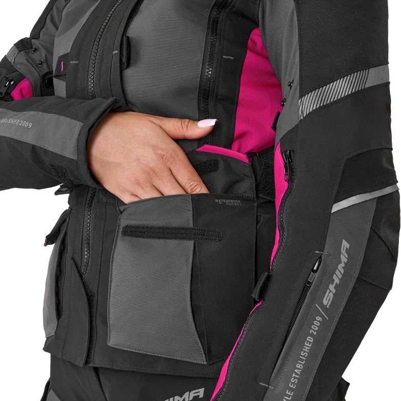 Kurtka tekstylna damska SHIMA HERO 2.0 LADY PINK czarny szary różowy