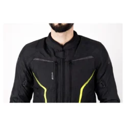 Kurtka tekstylna OZONE DELTA IV BLACK/FLO YELLOW czarny żółty fluo