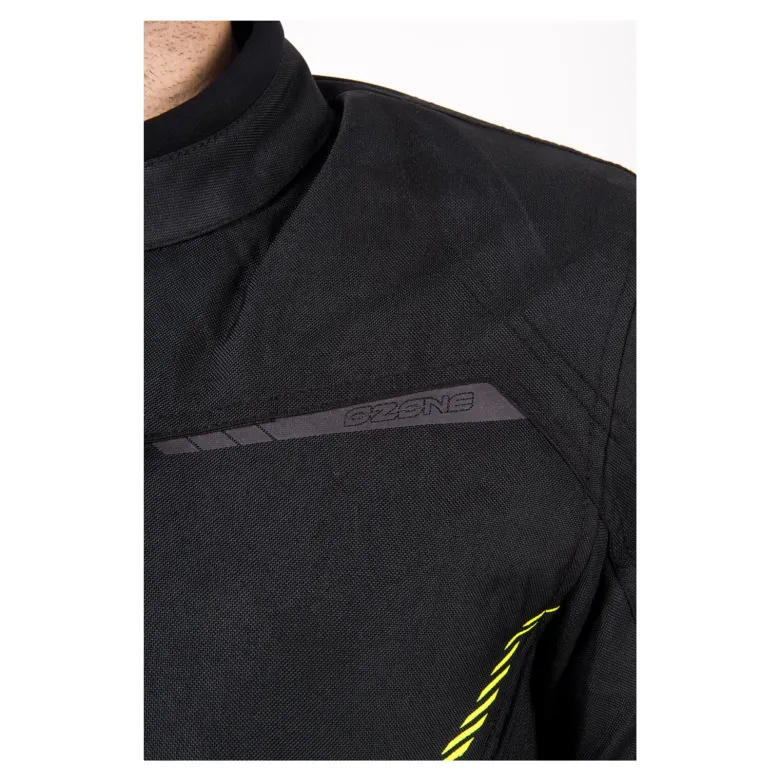 Kurtka tekstylna OZONE DELTA IV BLACK/FLO YELLOW czarny żółty fluo