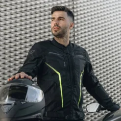 Kurtka tekstylna OZONE DELTA IV BLACK/FLO YELLOW czarny żółty fluo