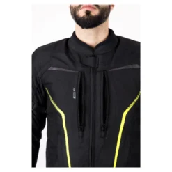 Kurtka tekstylna OZONE DELTA IV BLACK/FLO YELLOW czarny żółty fluo