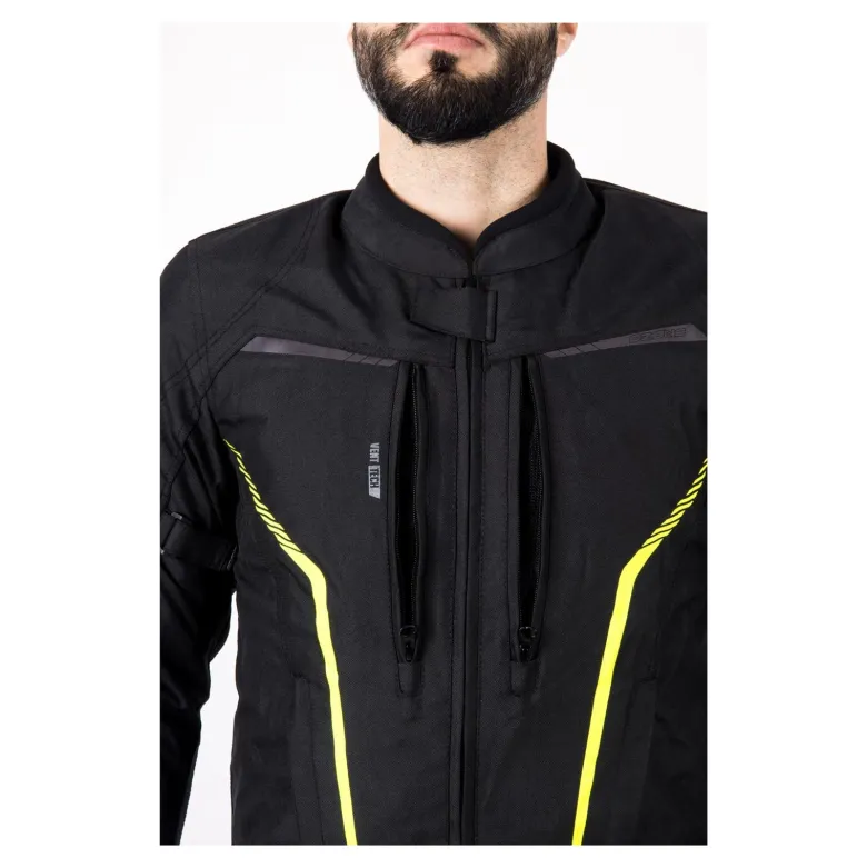 Kurtka tekstylna OZONE DELTA IV BLACK/FLO YELLOW czarny żółty fluo