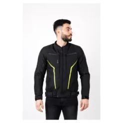 Kurtka tekstylna OZONE DELTA IV BLACK/FLO YELLOW czarny żółty fluo