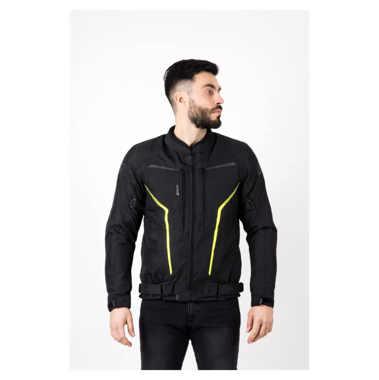Kurtka tekstylna OZONE DELTA IV BLACK/FLO YELLOW czarny żółty fluo