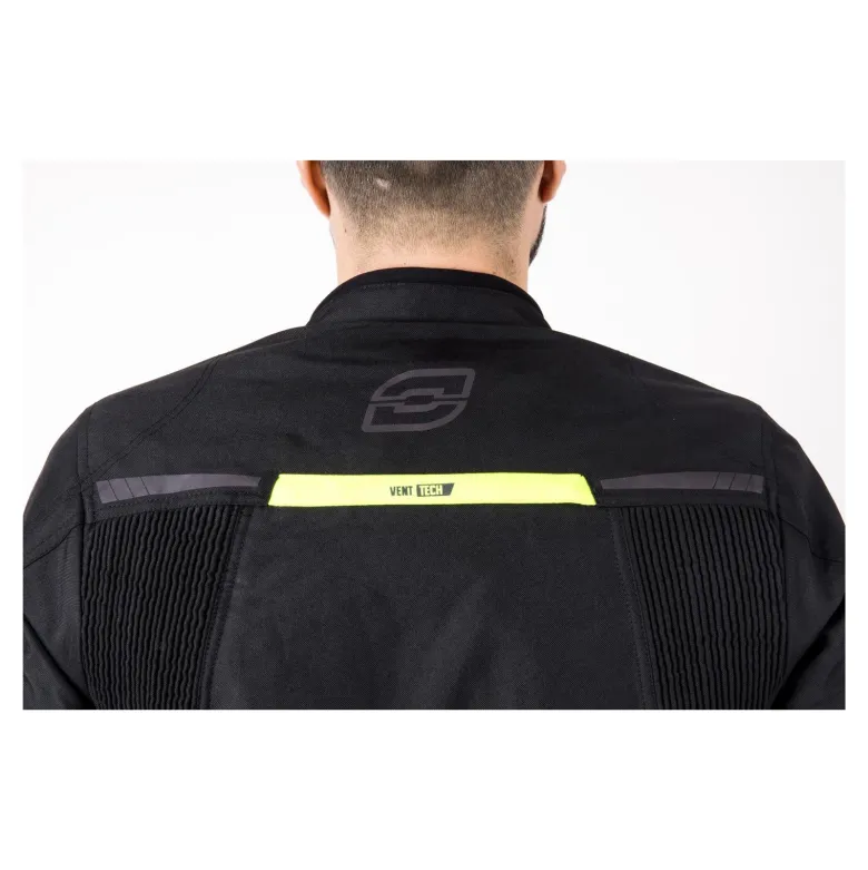 Kurtka tekstylna OZONE DELTA IV BLACK/FLO YELLOW czarny żółty fluo