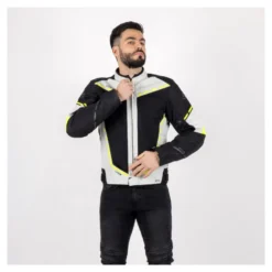Kurtka tekstylna OZONE JET II ICE/BLACK/FLUO YELLOW szary żółty fluo czarny