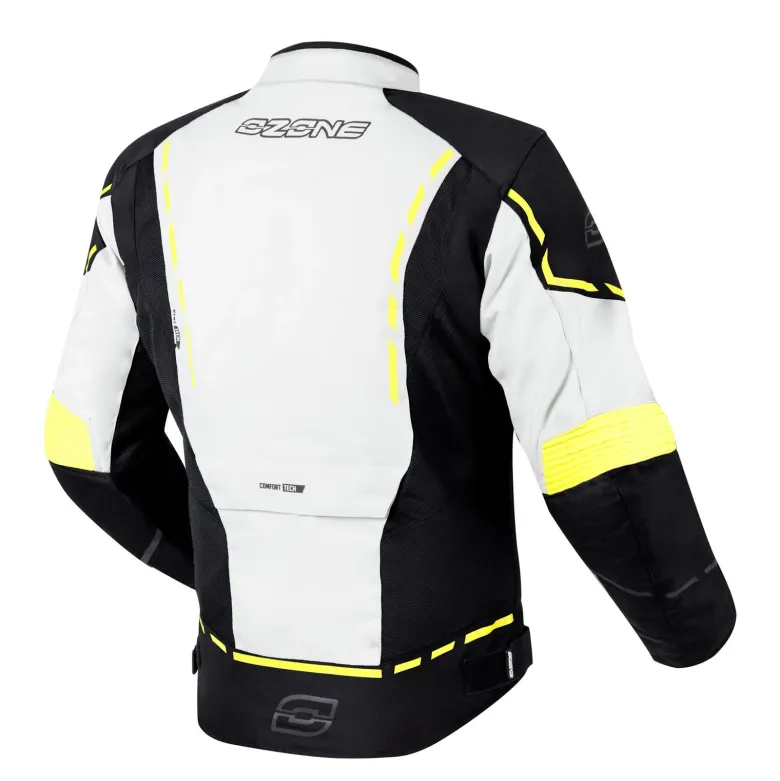 Kurtka tekstylna OZONE JET II ICE/BLACK/FLUO YELLOW szary żółty fluo czarny