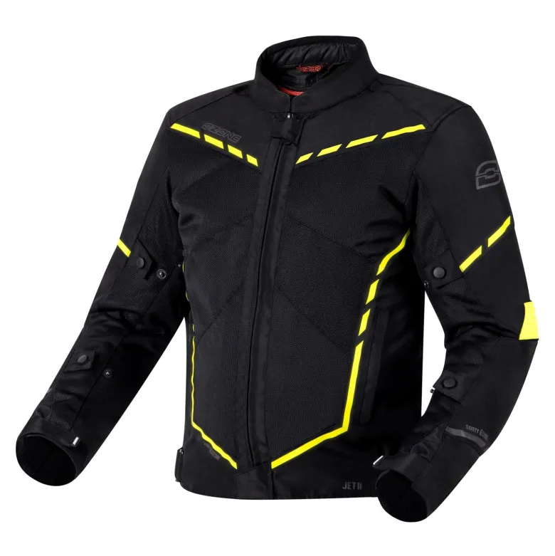 Kurtka tekstylna OZONE JET II BLACK/FLUO YELLOW czarny żółty fluo