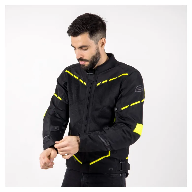 Kurtka tekstylna OZONE JET II BLACK/FLUO YELLOW czarny żółty fluo