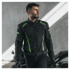 Kurtka tekstylna OZONE PULSE BLACK/FLO YELLOW czarny żółty fluo