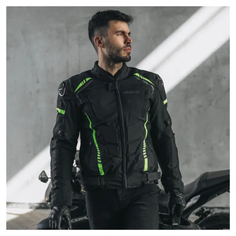 Kurtka tekstylna OZONE PULSE BLACK/FLO YELLOW czarny żółty fluo